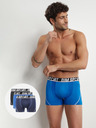 DIM Комплект от три мъжки боксерки в черно и синьо DIM SPORT MICROFIBRE BOXER 3x