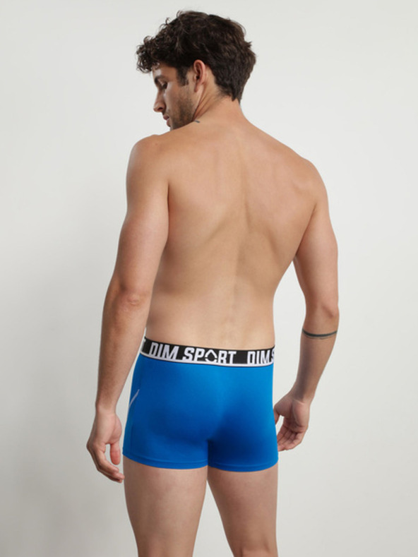 DIM Комплект от три мъжки боксерки в черно и синьо DIM SPORT MICROFIBRE BOXER 3x