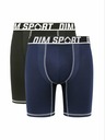 DIM Комплект от два мъжки спортни боксера в черно и тъмно синьо DIM SPORT LONG BOXER 2x