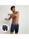 DIM Комплект от два мъжки спортни боксера в черно и тъмно синьо DIM SPORT LONG BOXER 2x