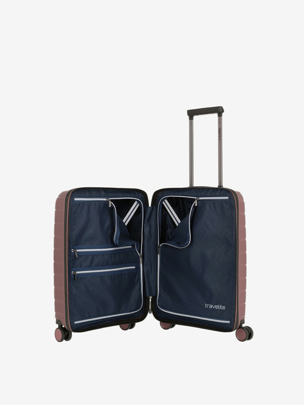 Travelite Розов пътнически куфар Travelite Air Base 4w S Преден джоб