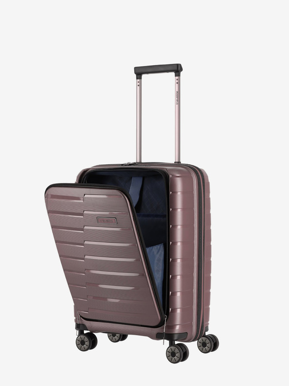 Travelite Розов пътнически куфар Travelite Air Base 4w S Преден джоб