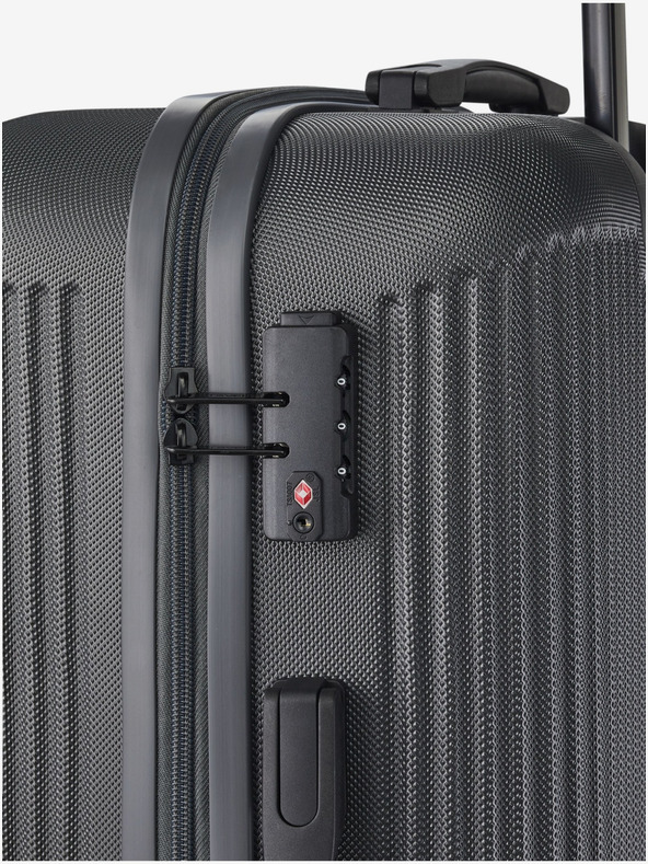 Travelite Комплект от три тъмно сиви куфара за пътуване Travelite Bali S,M,L