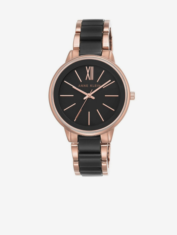 Anne Klein Дамски часовник в черно и розово злато Anne Klein