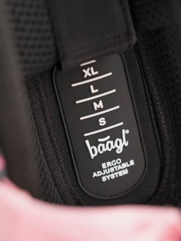 BAAGL  Сива ученическа чанта с цип и панда Baagl