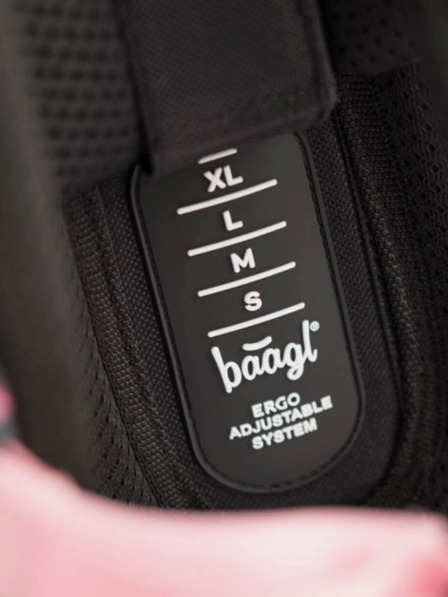 BAAGL  Сива ученическа чанта с цип и панда Baagl