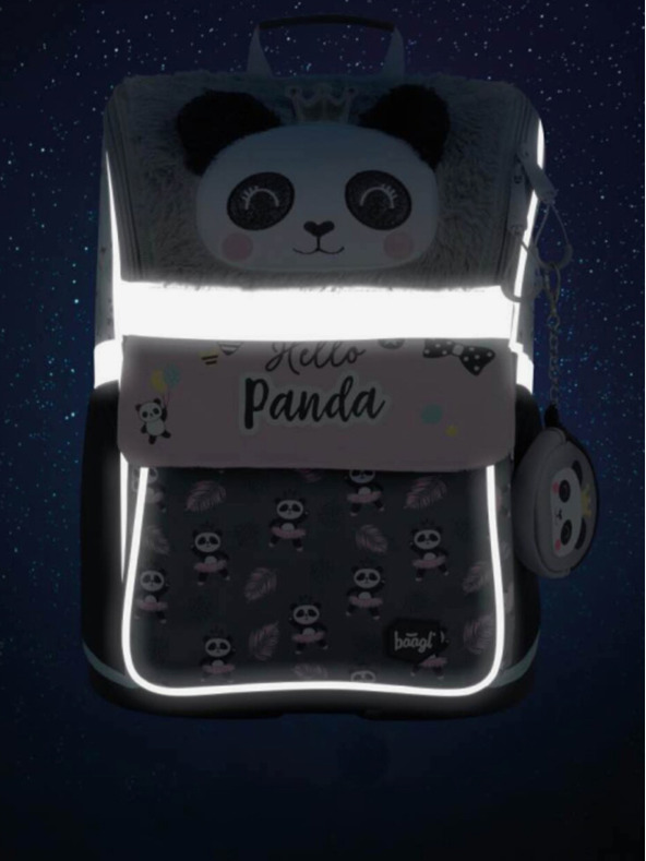 BAAGL  Сив комплект от 3 панди с цип: куфарче, моливник, чанта Baagl