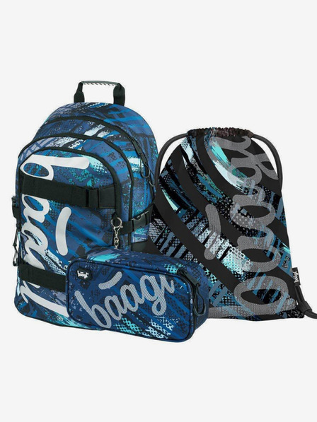 BAAGL  Син 3 комплекта скейт структура: раница, моливник, чанта Baagl