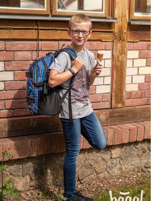 BAAGL  Син 3 комплекта скейт структура: раница, моливник, чанта Baagl