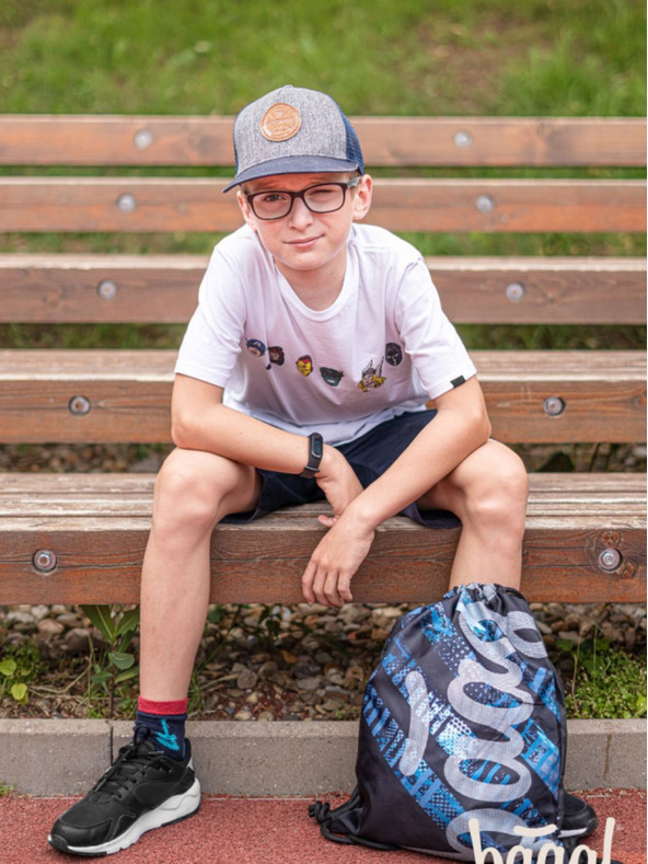 BAAGL  Син 3 комплекта скейт структура: раница, моливник, чанта Baagl