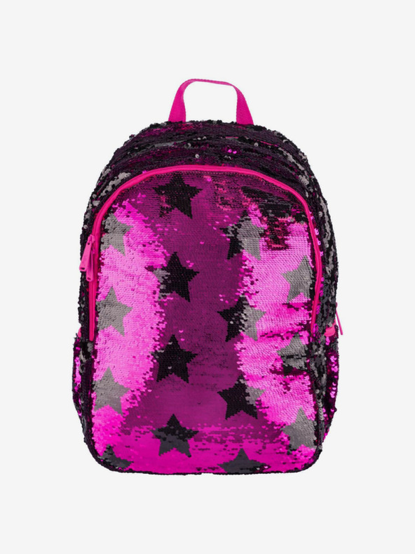 BAAGL  Розова ученическа раница със забавни звезди Baagl