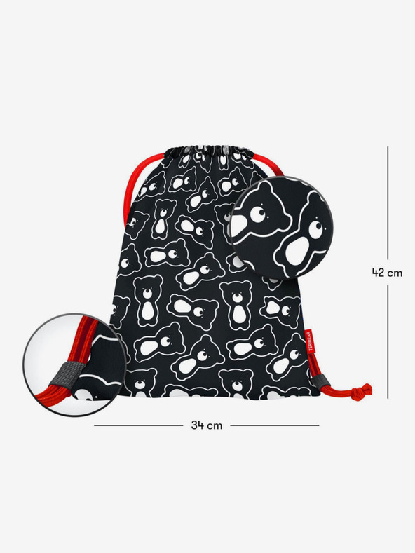 BAAGL  Черна ученическа чанта teribear black Baagl
