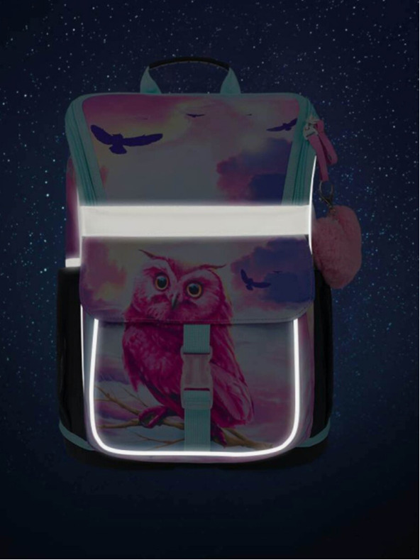 BAAGL  Розова ученическа чанта Zippy Baagl Owl