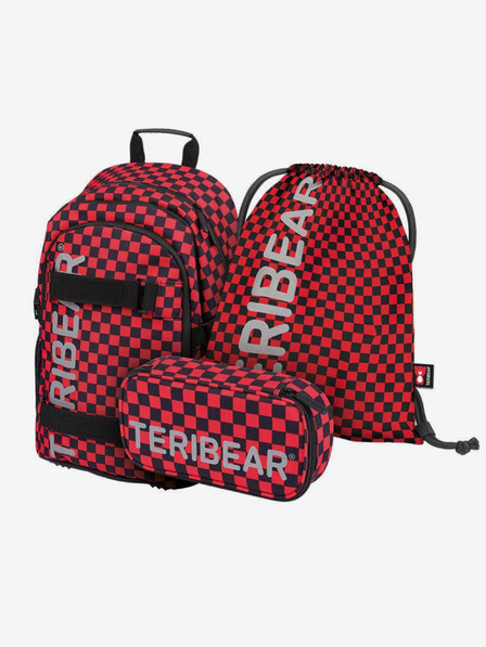 BAAGL  Черен училищен комплект Раница за скейт, моливник и чанта Baagl Teribear