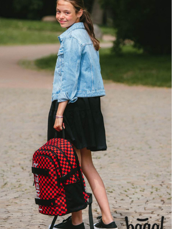 BAAGL  Черен училищен комплект Раница за скейт, моливник и чанта Baagl Teribear