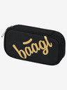 BAAGL  Черен училищен комплект - раница, моливник и чанта Baagl Skate Gold