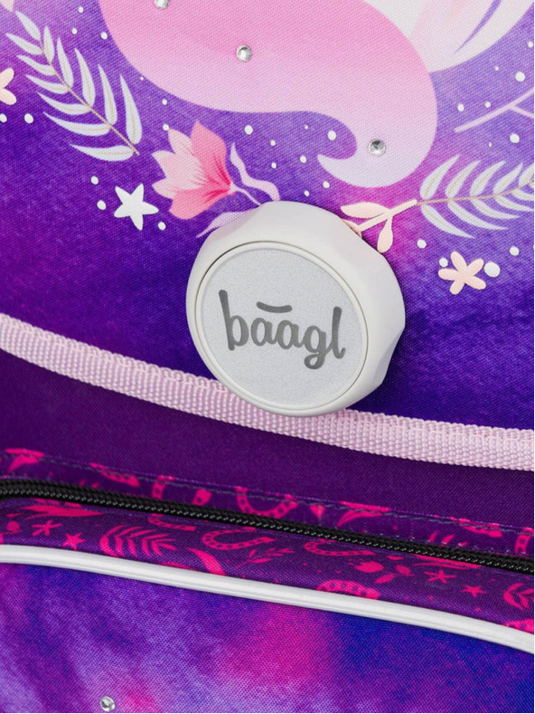 BAAGL  Лилав училищен комплект Ergo - раница, моливник, чанта Baagl Horse