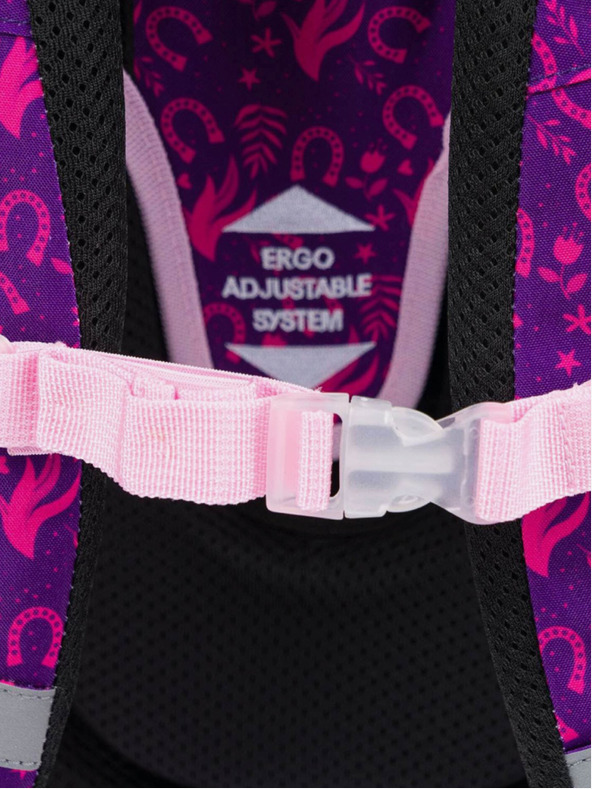 BAAGL  Лилав училищен комплект Ergo - раница, моливник, чанта Baagl Horse