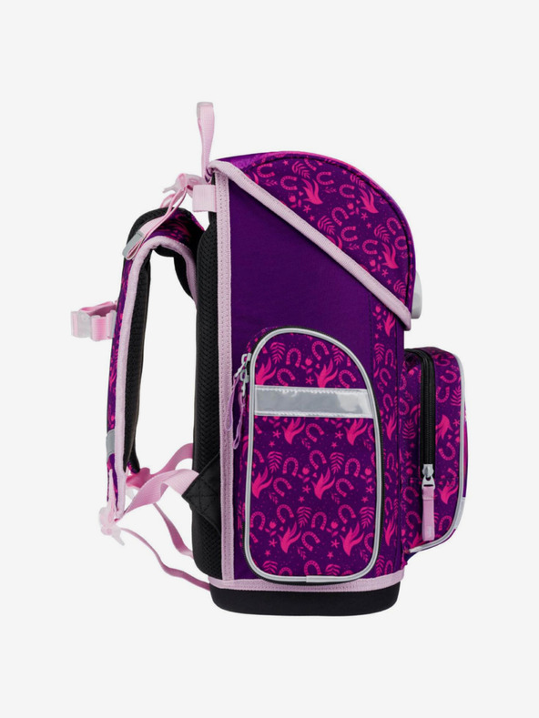 BAAGL  Лилав училищен комплект Ergo - раница, моливник, чанта Baagl Horse