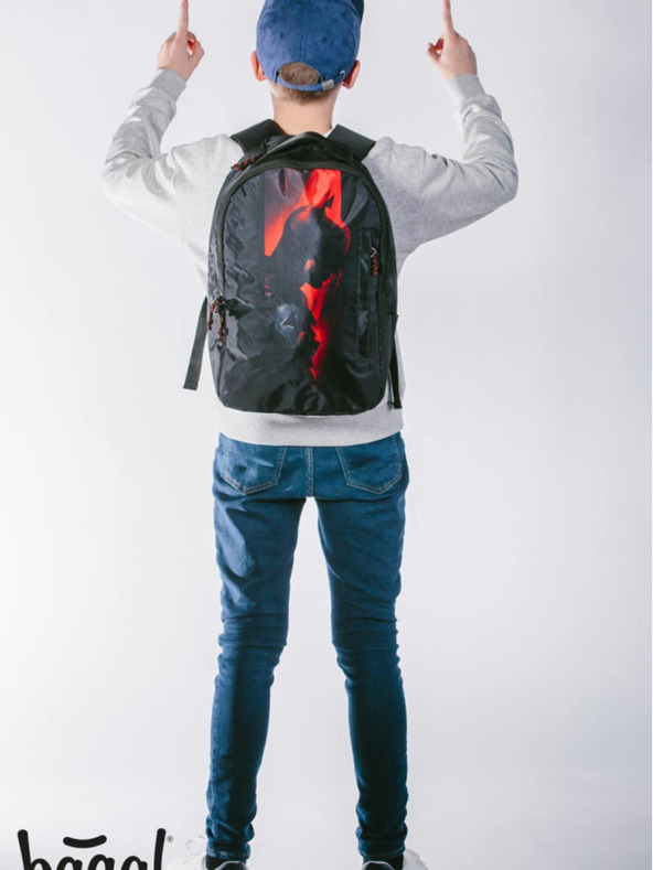 BAAGL  Черна раница Baagl eARTh Batman Red