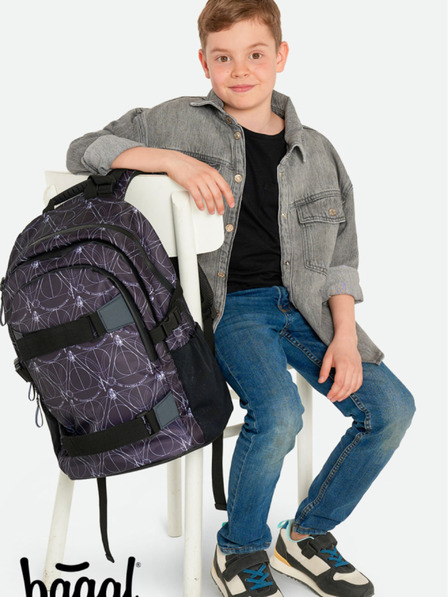 BAAGL  Черен училищен комплект - раница, куфарче, чанта Baagl Skate Хари Потър Даровете на смъртта