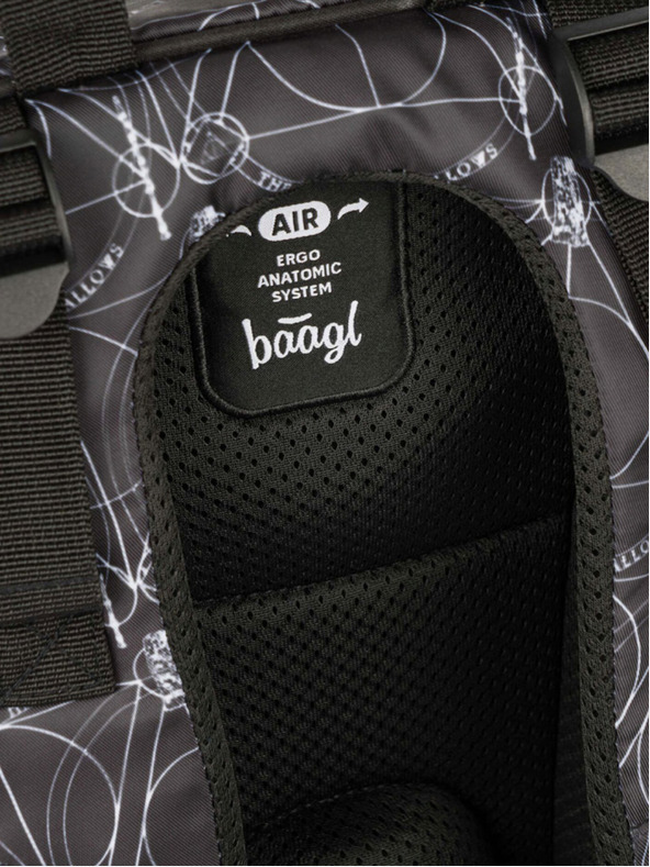 BAAGL  Черен училищен комплект - раница, куфарче, чанта Baagl Skate Хари Потър Даровете на смъртта