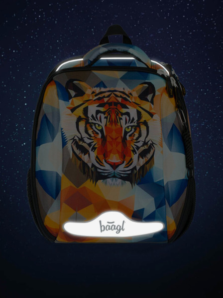 BAAGL  Оранжев ученически портфейл Baagl Shelly Tiger