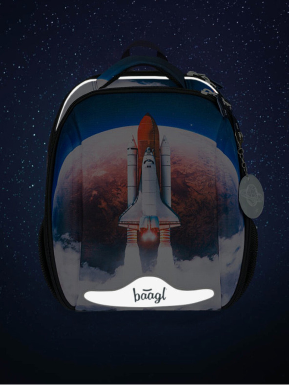 BAAGL  Синя ученическа чанта Baagl Shelly Space Shuttle