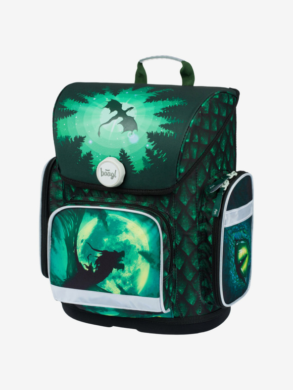 BAAGL  Зелена училищна чанта Ergo Baagl Dragon