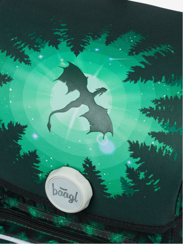 BAAGL  Зелена училищна чанта Ergo Baagl Dragon