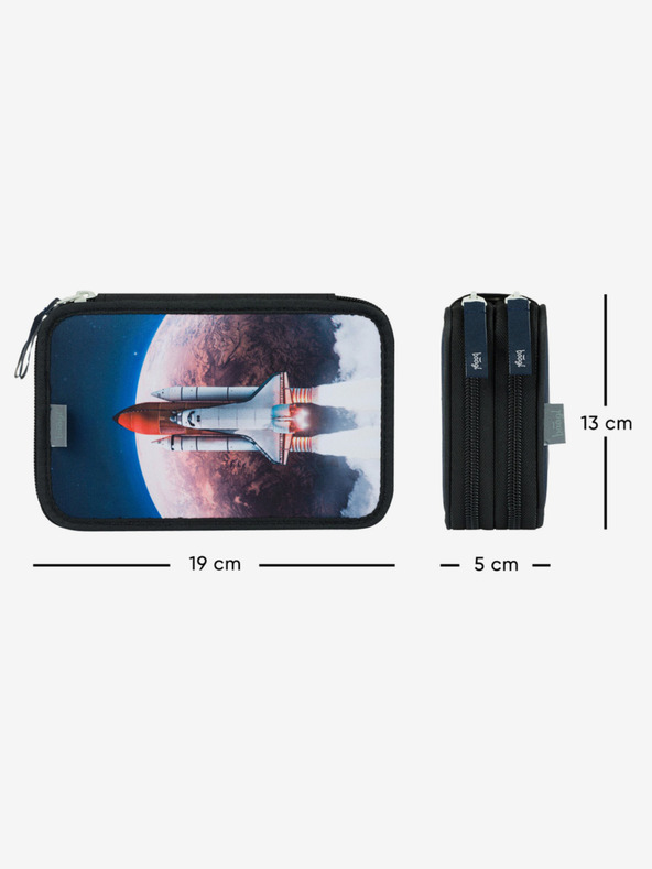 BAAGL  Син училищен комплект - куфарче, моливник, чанта Baagl Shelly Space Shuttle