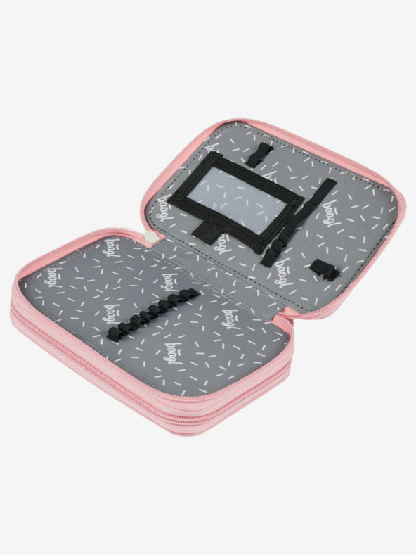 BAAGL  Бял училищен комплект - куфарче, моливник, чанта Baagl Shelly Raccoon