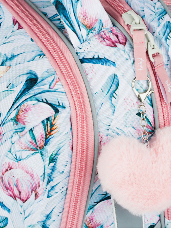 BAAGL  Бял училищен комплект - куфарче, моливник, чанта Baagl Shelly Raccoon