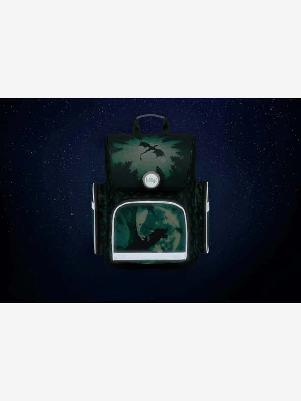 BAAGL  Зелен училищен комплект Ergo - куфарче, моливник, чанта Baagl Dragon