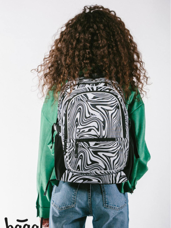 BAAGL  Черен ученически комплект - раница, моливник, чанта Baagl Core Mixture