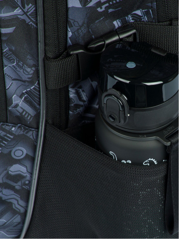 BAAGL  Сив училищен комплект - раница, моливник, чанта Baagl Core Technic