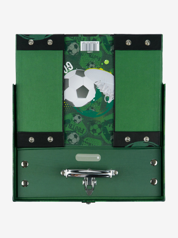 BAAGL  Зелен сгъваем училищен калъф с обков Baagl Футбол