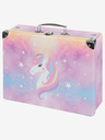 BAAGL  Розов сгъваем училищен калъф с обков Baagl Rainbow Unicorn