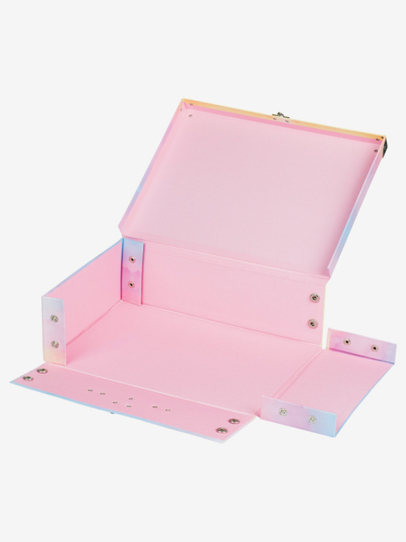 BAAGL  Розов сгъваем училищен калъф с обков Baagl Rainbow Unicorn