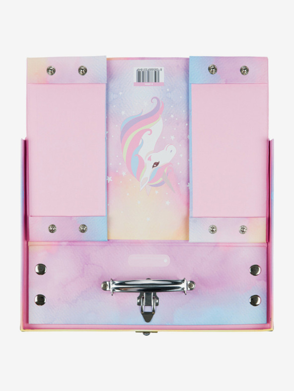 BAAGL  Розов сгъваем училищен калъф с обков Baagl Rainbow Unicorn