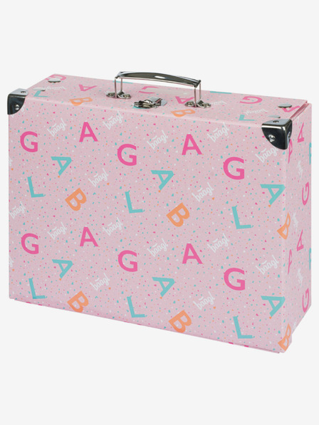 BAAGL  Розов сгъваем училищен калъф с обков Лого Baagl