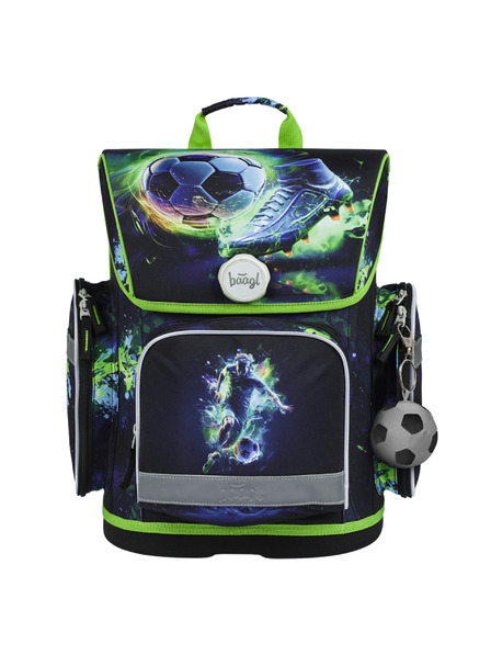 BAAGL  Зелена ученическа чанта Ergo Baagl Футболист