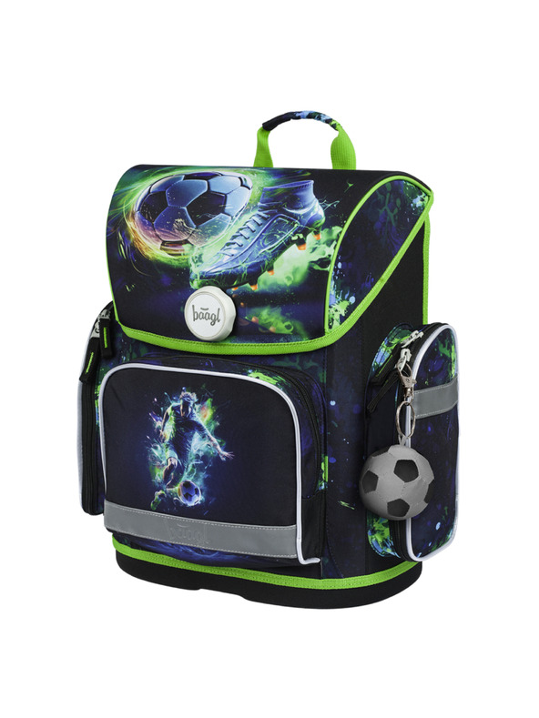 BAAGL  Зелена ученическа чанта Ergo Baagl Футболист
