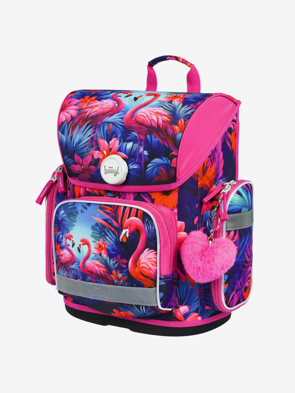 BAAGL  Розова ученическа чанта Ergo Baagl Фламинго