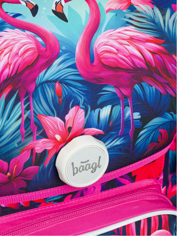 BAAGL  Розова ученическа чанта Ergo Baagl Фламинго
