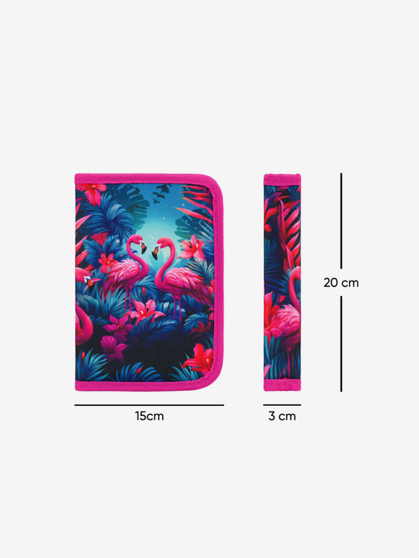 BAAGL  Розов училищен комплект Ergo - куфарче, моливник, чанта Baagl Flamingos
