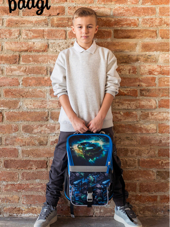 BAAGL  Черен училищен комплект Zippy - куфарче, моливник, чанта Baagl Състезателна кола