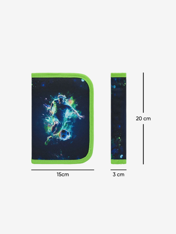 BAAGL  Зелен ученически моливник с едно ниво Baagl Футболист