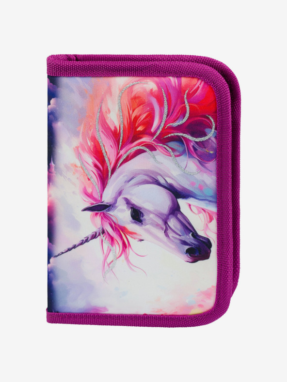 BAAGL  Лилав училищен моливник на едно ниво Baagl Царство на еднорозите