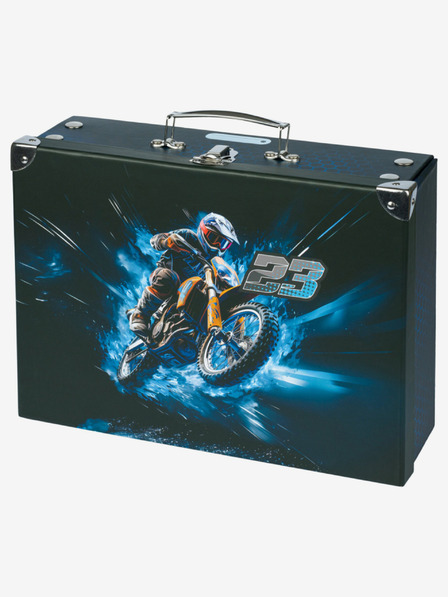 BAAGL  Син сгъваем ученически калъф с апликации Baagl Мотоциклет